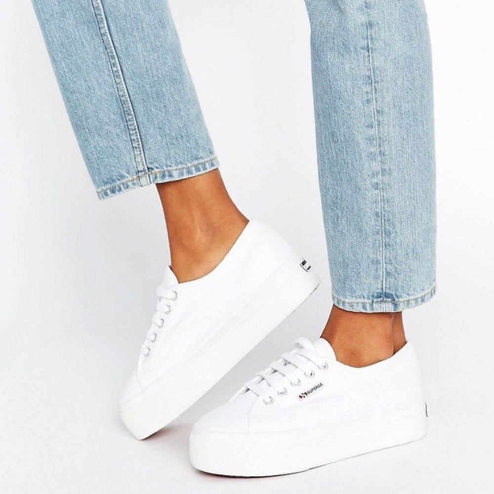 White Platform Superga sneakers